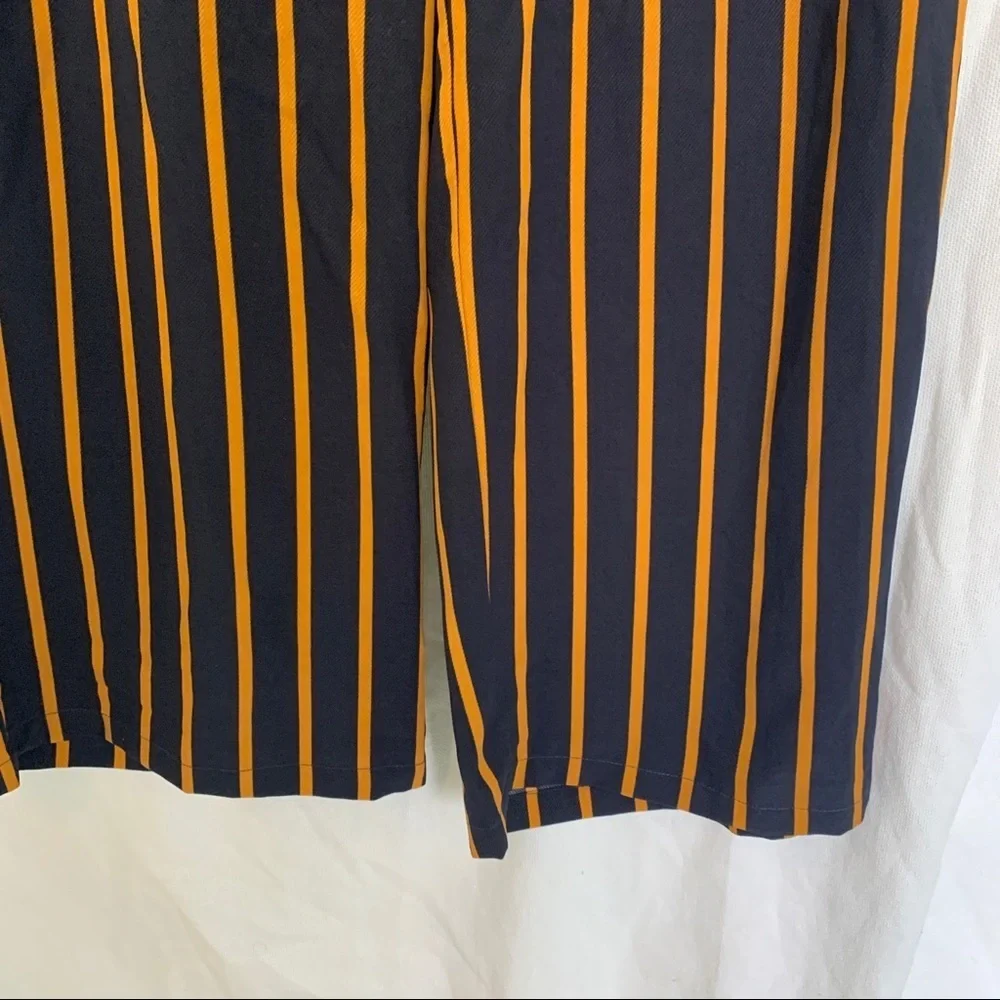 Windsor // Navy, Orange Striped Wide Leg Pants size Small ap2